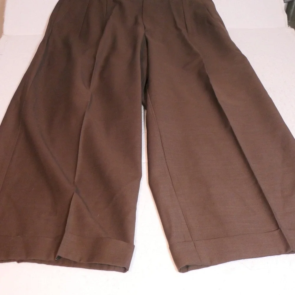 Tiglio Men Suit 48 Brown Super 150s Wool 3-Piece Italian Merino Eclectic Grandpa